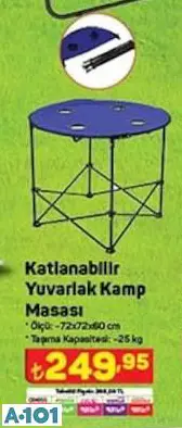 KATLANABİLİR YUVARLAK KAMP MASASI